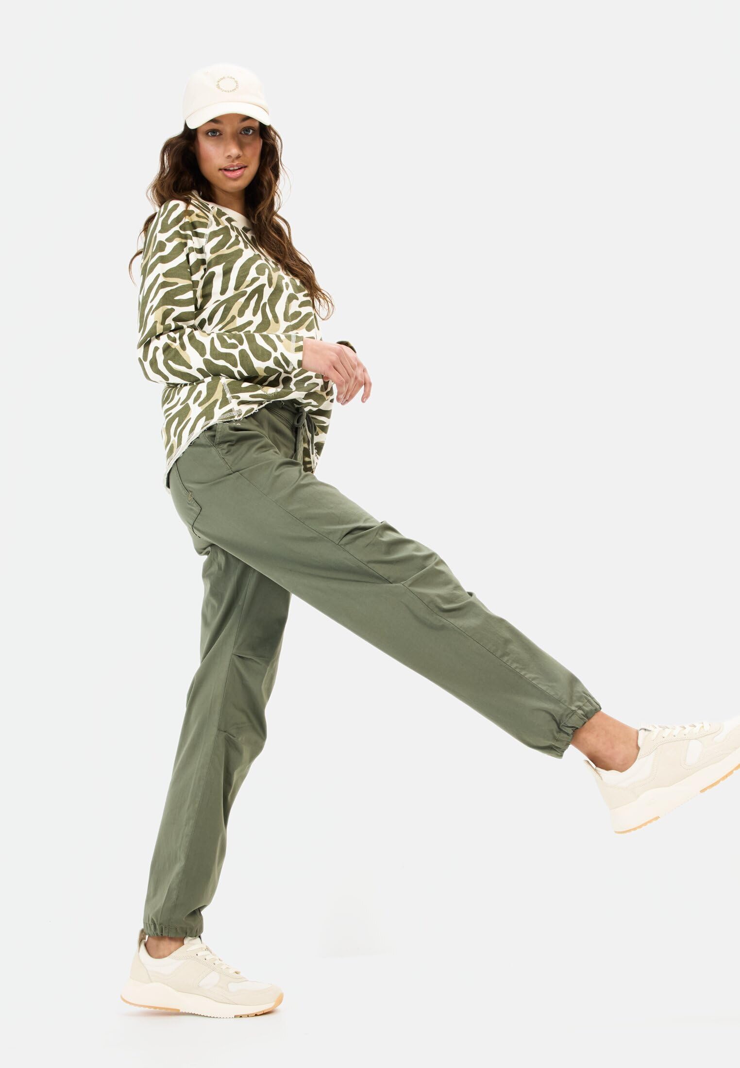 camel active Damskie spodnie casual z mieszanki bawełny
