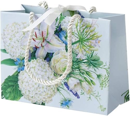 Caspari White Blooms - Bolsa de regalo pequeña, 2 unidades