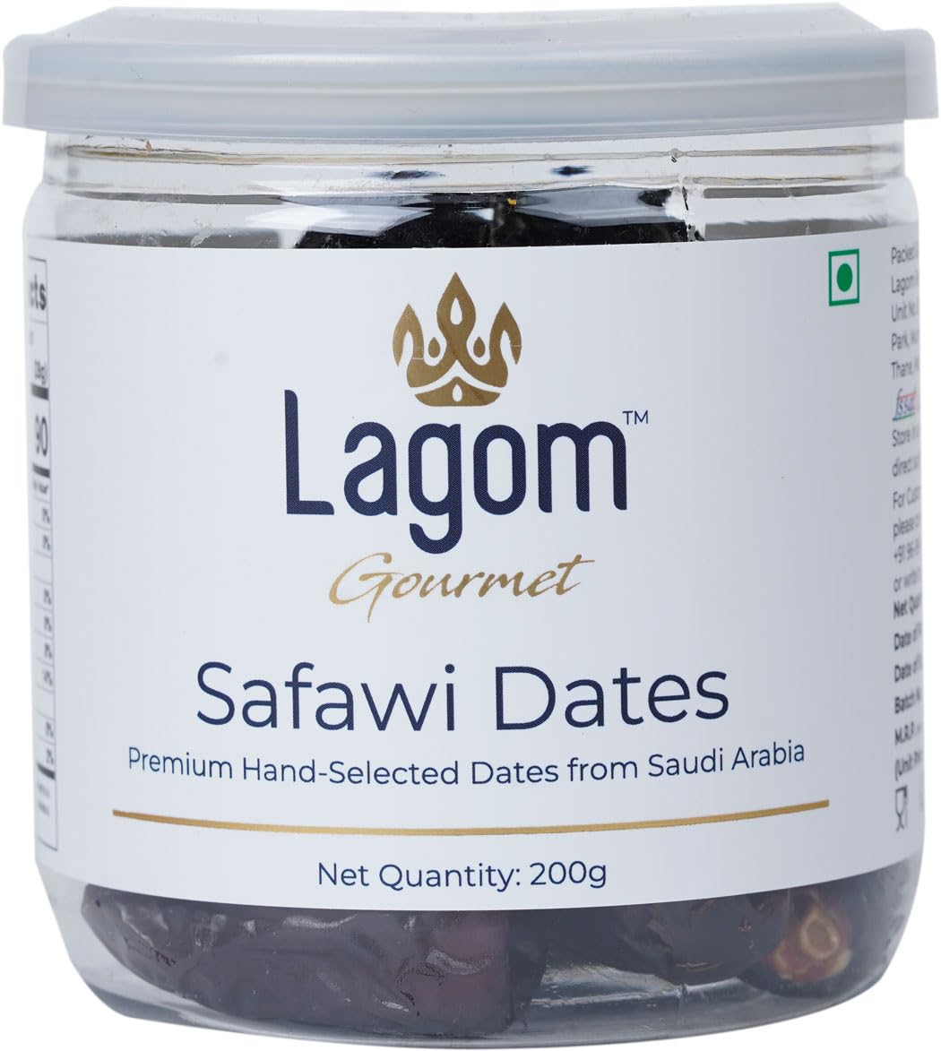 Sponsored Ad - Lagom Gourmet Safawi Dates 1 kg | Saudi Arabia Dates | All Natural | No Preservatives | No Added Sugar | Gluten Free | Vegan | Plant Based | Non GMO | Dry Fruits | Khajur | Khajoor | Khejur