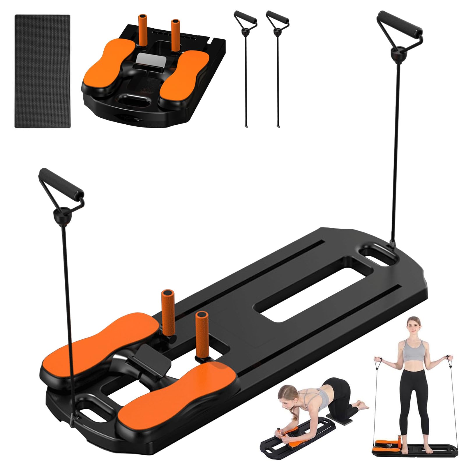 Planche de Pilates Pliable avec Rebond Automatique 24 Pieds antidérapants Multifonction Capacité 300 kg