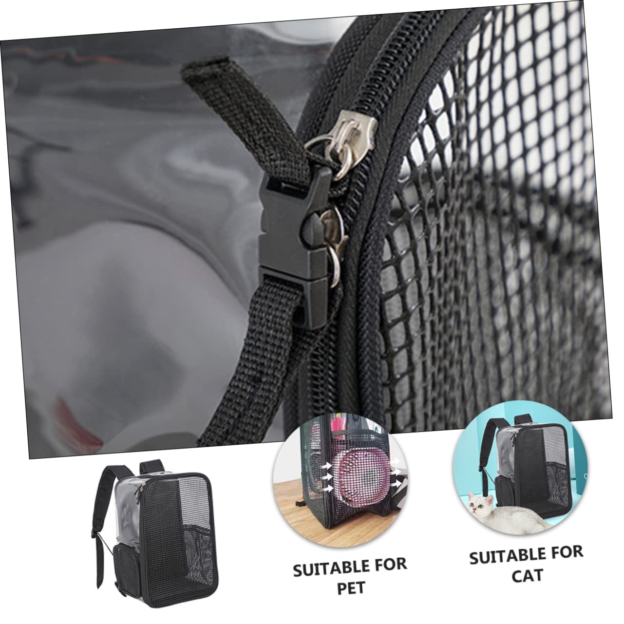 ifundom Mochila para Mascotas Transparente Transpirable, Mochila De Viaje De Alta Capacidad, Material Oxford Cómodo, Tamaño Mediano, Adecuado para Excursiones y Viajes, Especialmente para Gatos