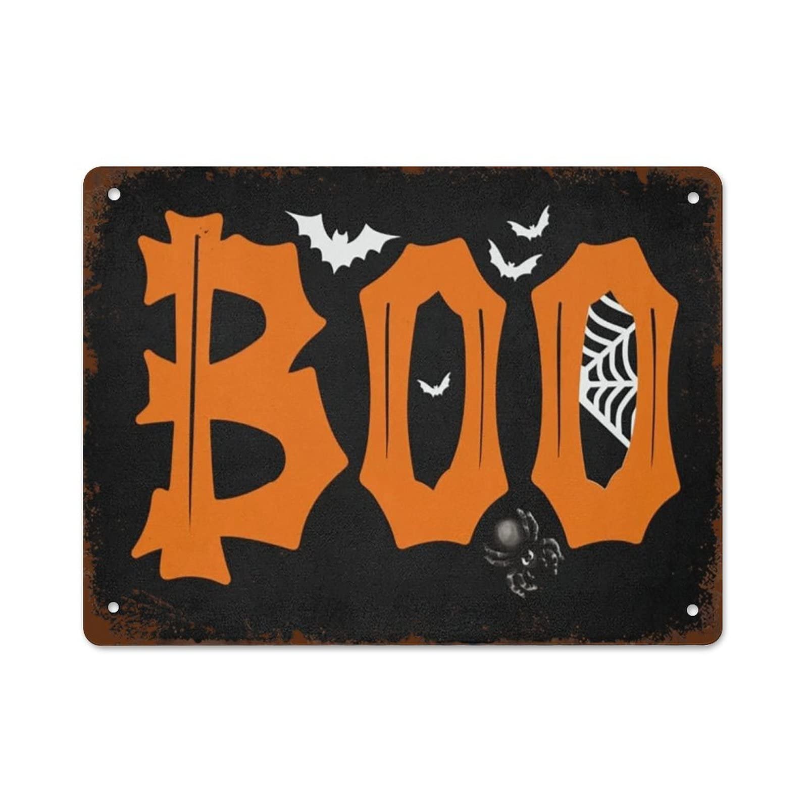 Yivxa Tin-1985 Metal Art Wall Decor Halloween Poster Halloween Party Decoration Poster Halloween Bathroom Decor, Halloween Boo Poster, Boo Poster Retro Wall Decor Metal Sign Home Decor Tin Signs Wall Art 8X12 Inch