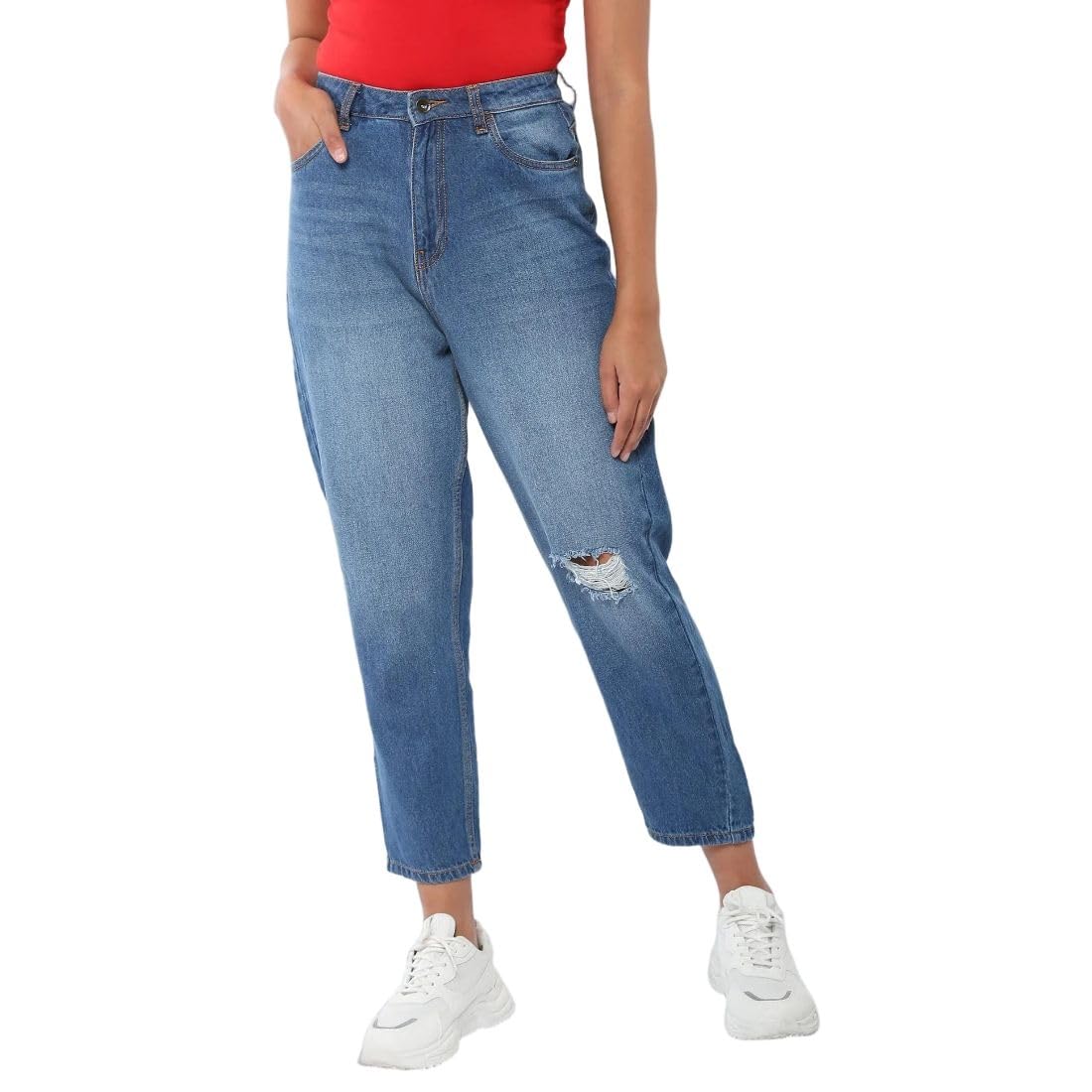 flying machine Women's Mom Fit Jeans| Solid | High Rise | Stretchable | Jeans for Woman-picture-28