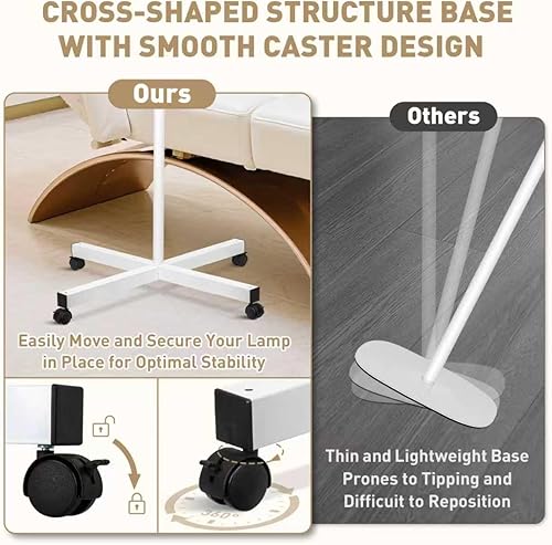 Miniatura 2 de Lupa de 10 veces con luz y soporte, 24 W y 2200 lúmenes, lámpara magnética de atenuación cálida y fría infinita para esteticistas, lámpara de pie