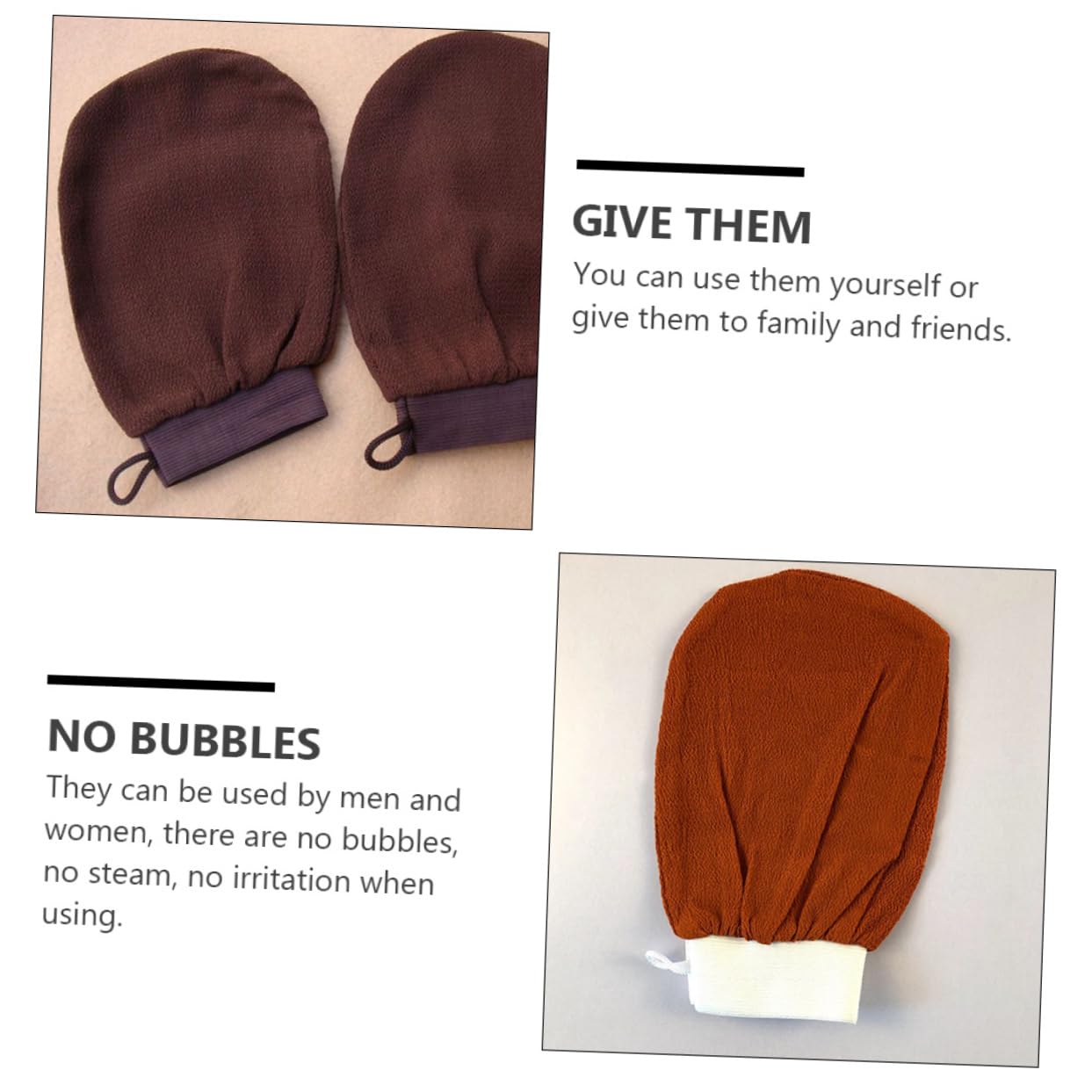 POPETPOP 12pezzi Guanti Esfolianti Per Bagno Guanti Portatili Colori Per Uomo e Donna Facili Da Usare e Conservare Senza Irritazioni Design Doppio Controllo