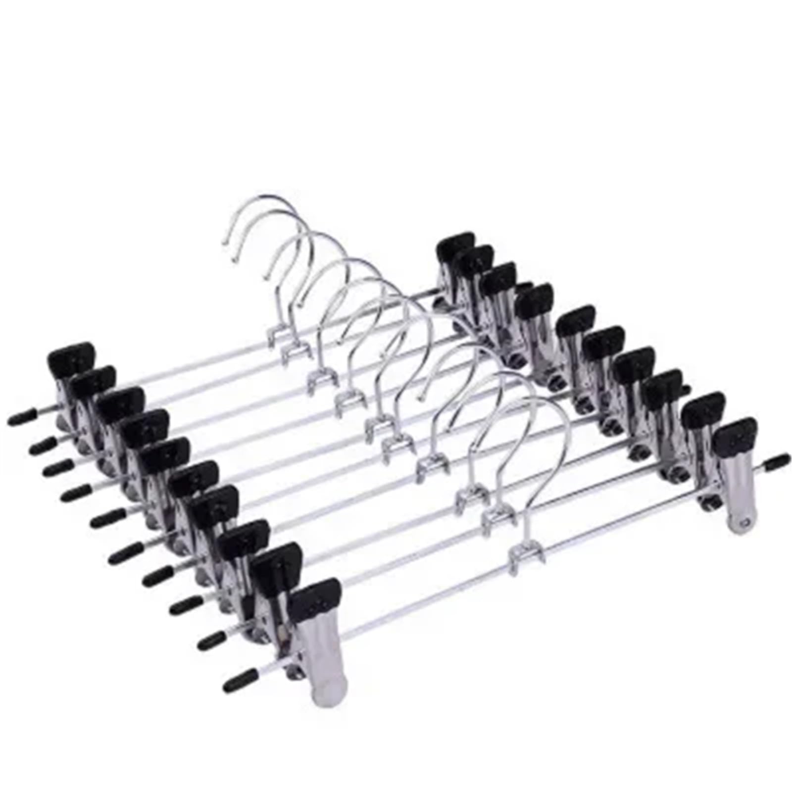 Wooden Skirt Hangers With Adjustable Clips (Pack Of 5) Non-Slip Trouser Hanger Natural Finish Lotus Wood Pants(METAL 28CM,1PCS)