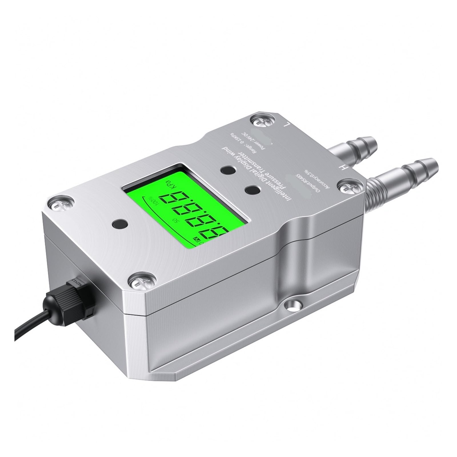Przetwornik różnicy ciśnień Cyfrowy przetwornik różnicy ciśnień z wyświetlaczem LCD 4-20 mA 0-10 V RS485 (RS485-LCD, 0-15Kpa)