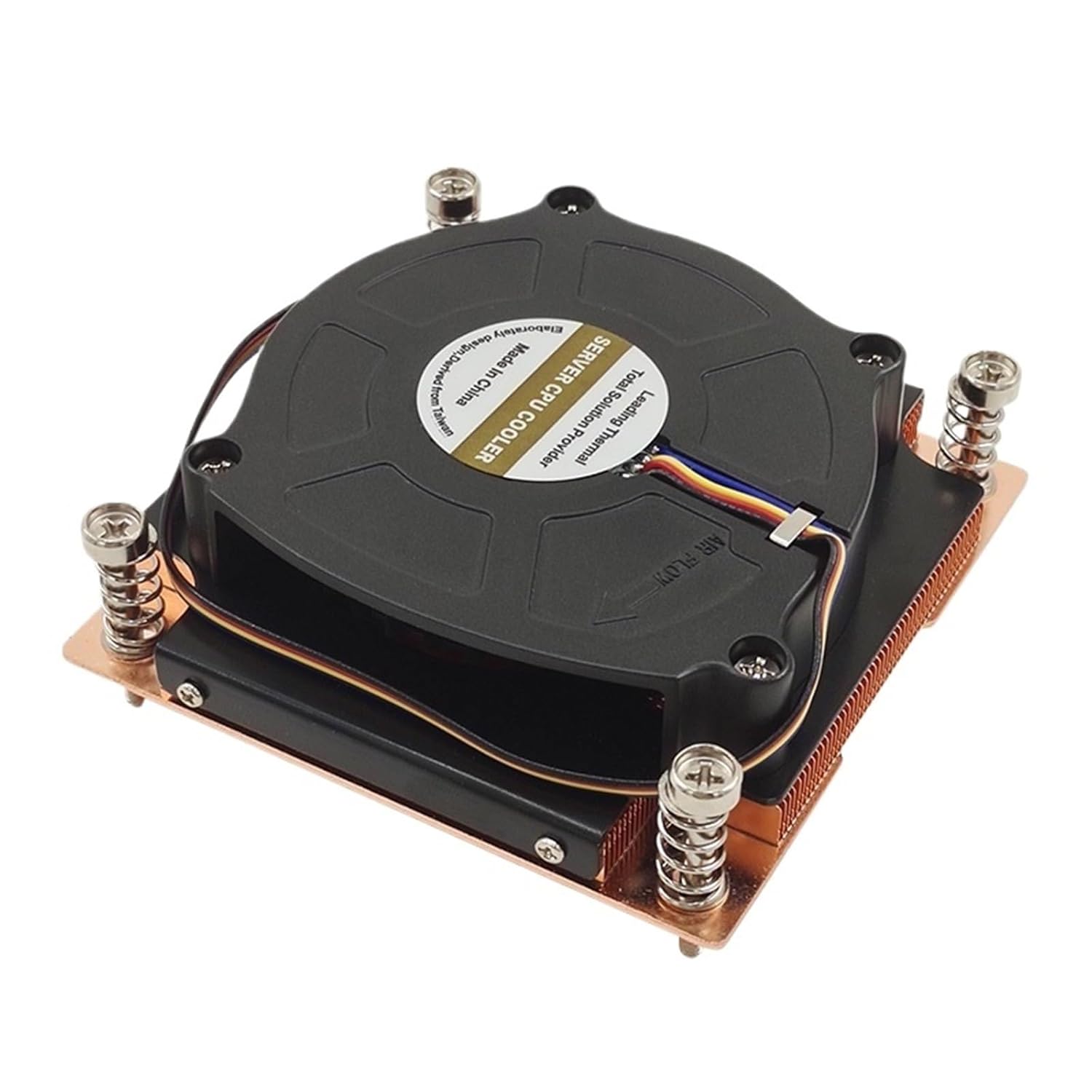 1U 1700 Active Heatsink CPU Cooler for LGA1700 78x78MM Hole Spacing TDP 180W with Vapor Chamber Base