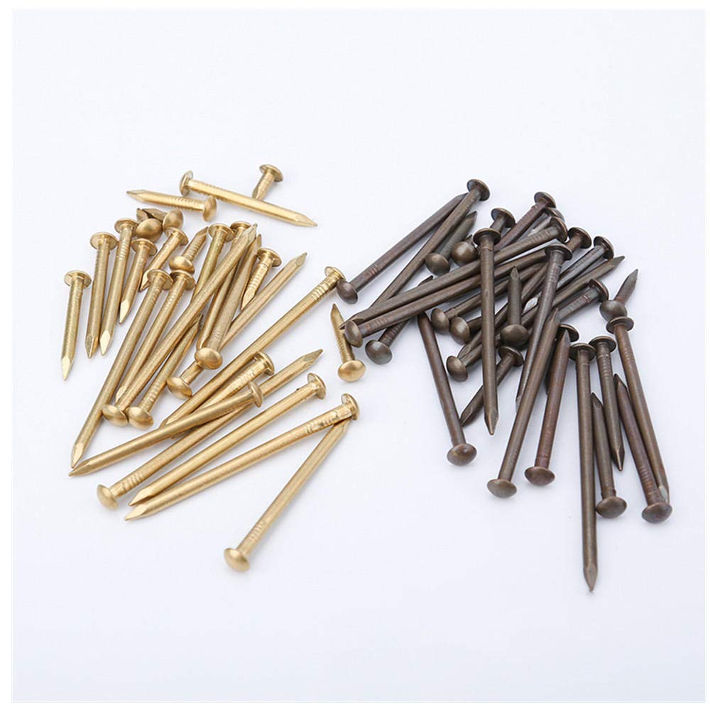 Clavos de ferretería, clavos de acero para ladrill Clavos de cobre puro, cabeza redonda, for decoración sofás antiguos, carpintería, 250 g - 40 mm, bronce(45mm Bronze)
