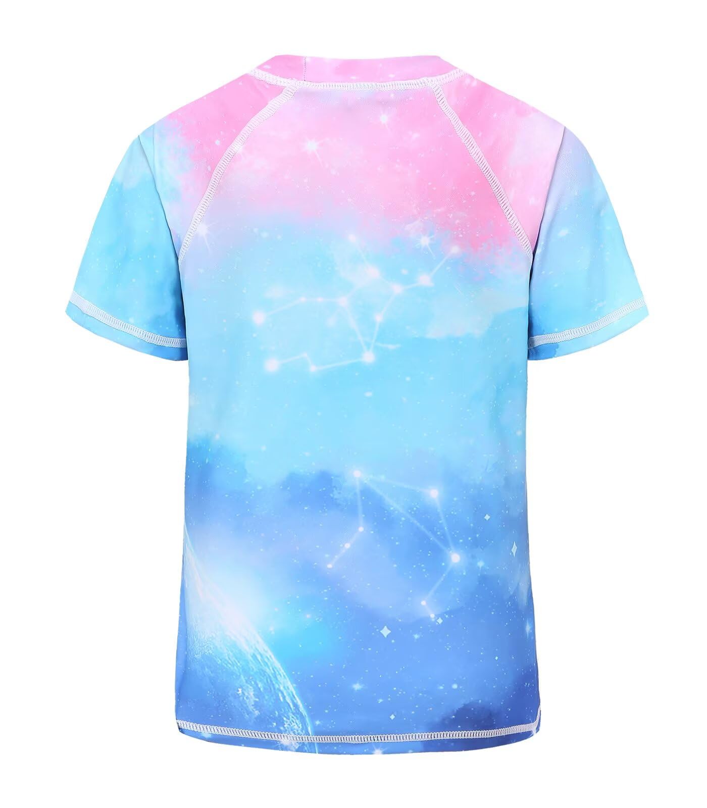 Aisyee Schwimmshirt Mädchen Einteiler Kurzarm Badeshirt Kinder Mädchen Badeanzug 110 164/5-16 Jahre