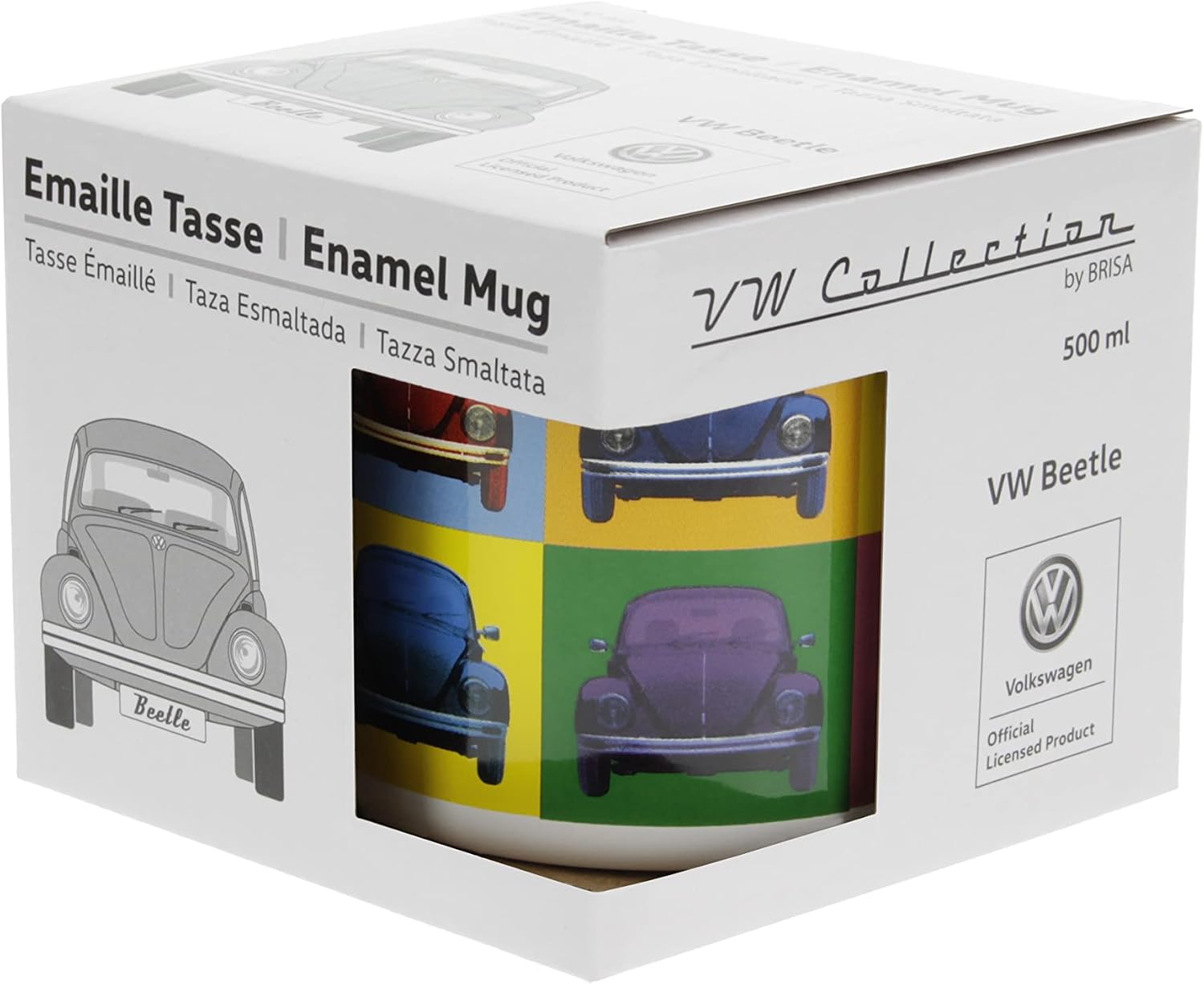 BRISA VW Collection - Volkswagen Large Enamel Coffee-Tea Mug Cup for Camping & Outdoor Beetle Bug (500 ml/16.9 fl oz/Multicolor) image 4