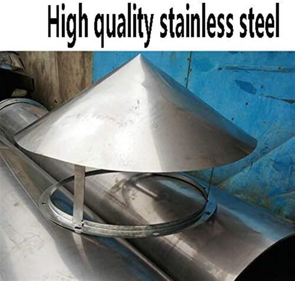 Zanotva Stainless Steel Chimney Cowl, Rain Hat Hood Pipe Rain Cover Protector Cap Ending Roof Cowl for Ducting Ventilation Cap (Size : 200mm)