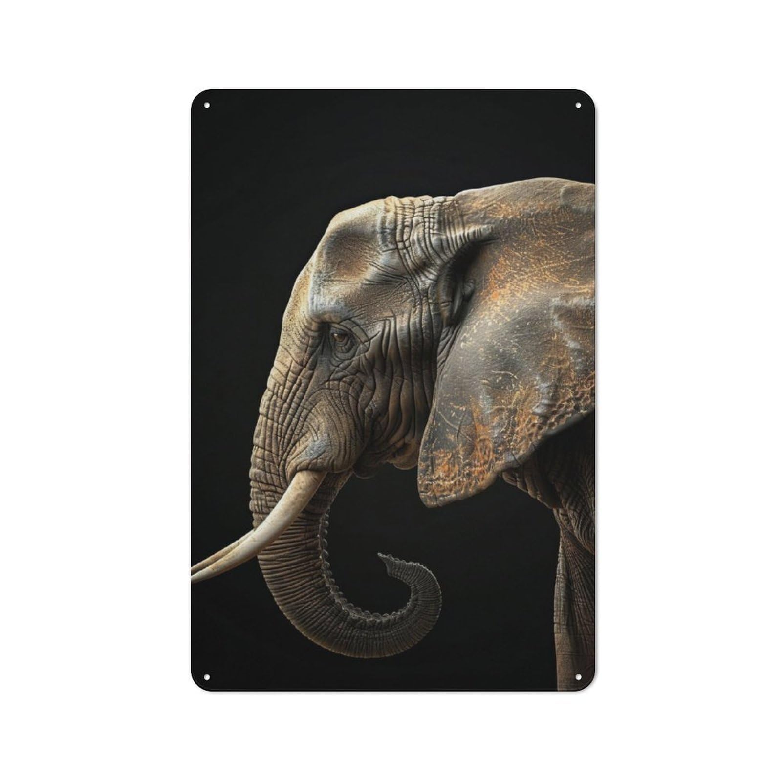 Nostalgic Elephant Decorative Tin Sign 30x20cm, Vintage Wall Decor for Lounge, Study, Pub Or Wall Gallery