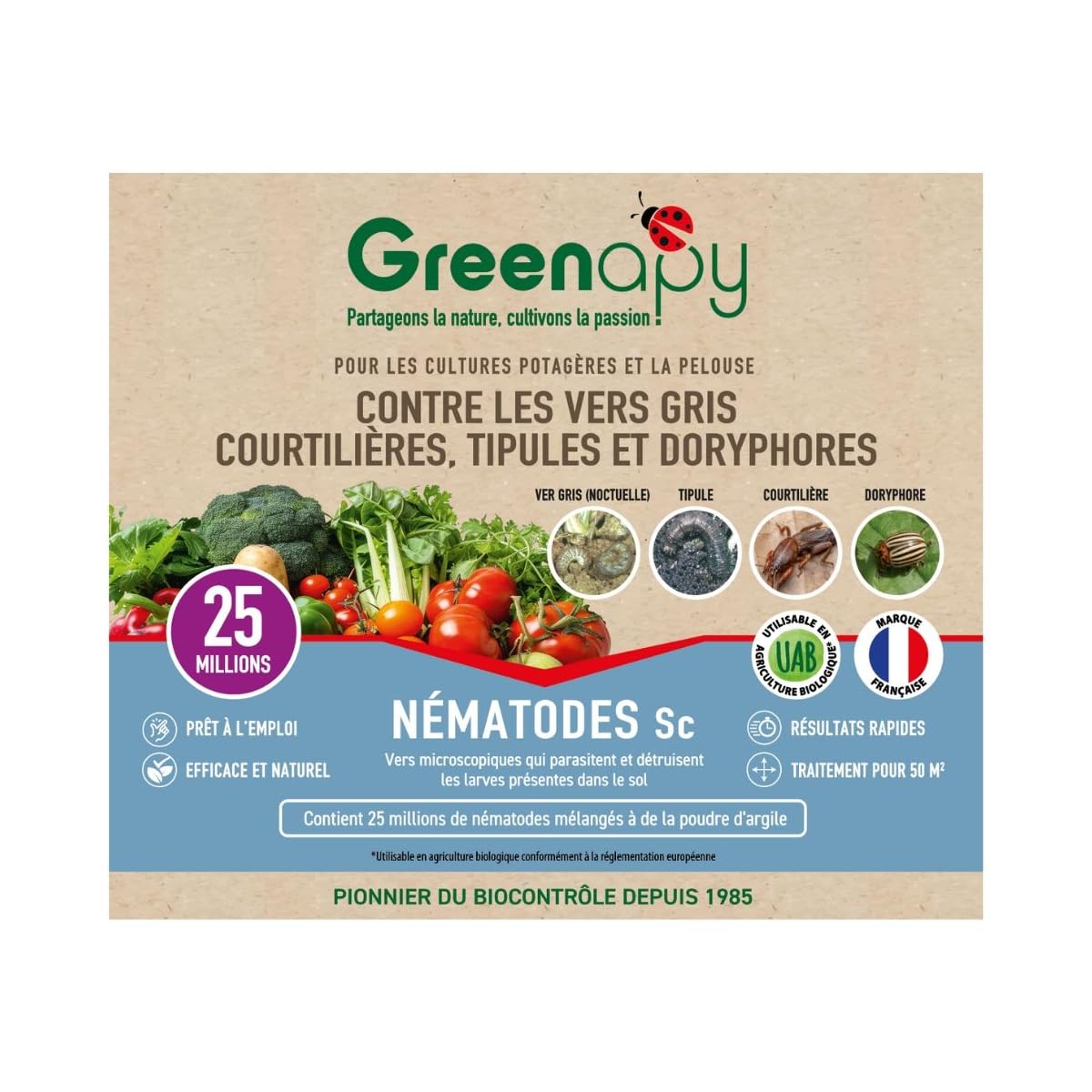 Nematodes Sc Anti vers gris, doryphore et courtilières - 25 millions