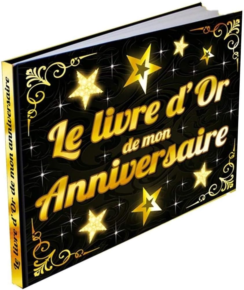 SLA Golden and Black Birthday Guest Book – Coloured – One Size