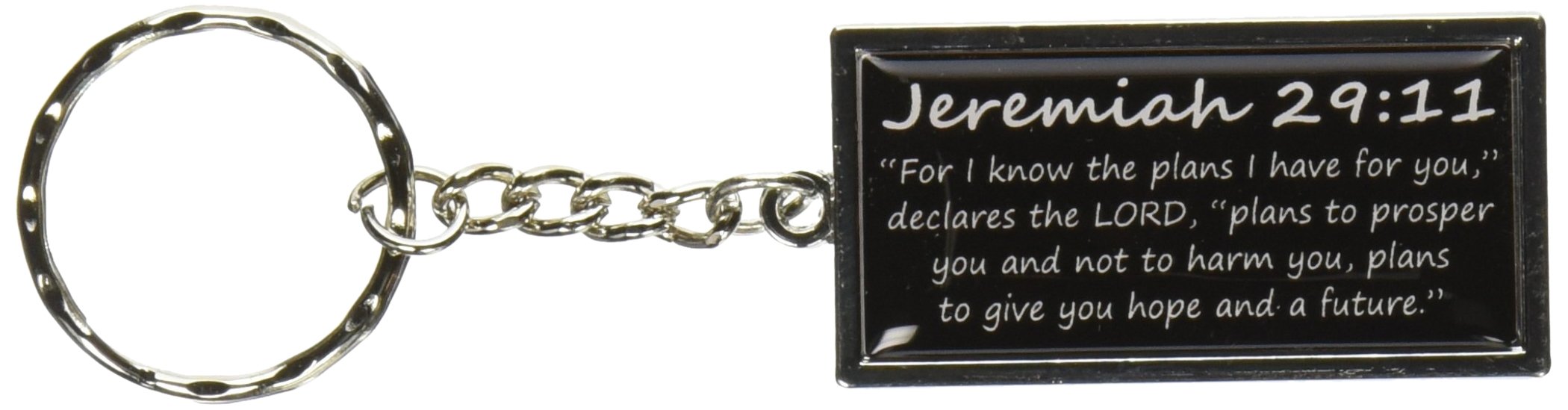 Jeremiah 29-11 - For I know the plans I have for you, declares the LORD, plans to prosper you and not to harm you, plans to give you hope and a future - Christian - Bible Keychain Ring