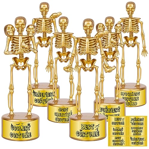 AORZIT Halloween Trophy 6 Pack Best Costume Skeleton Trophies for Kids Adults Halloween Skeleton Funny Trophy Plastic Tropies for Contest Awards Halloween Party Prizes for Adults Party Supplies(B)