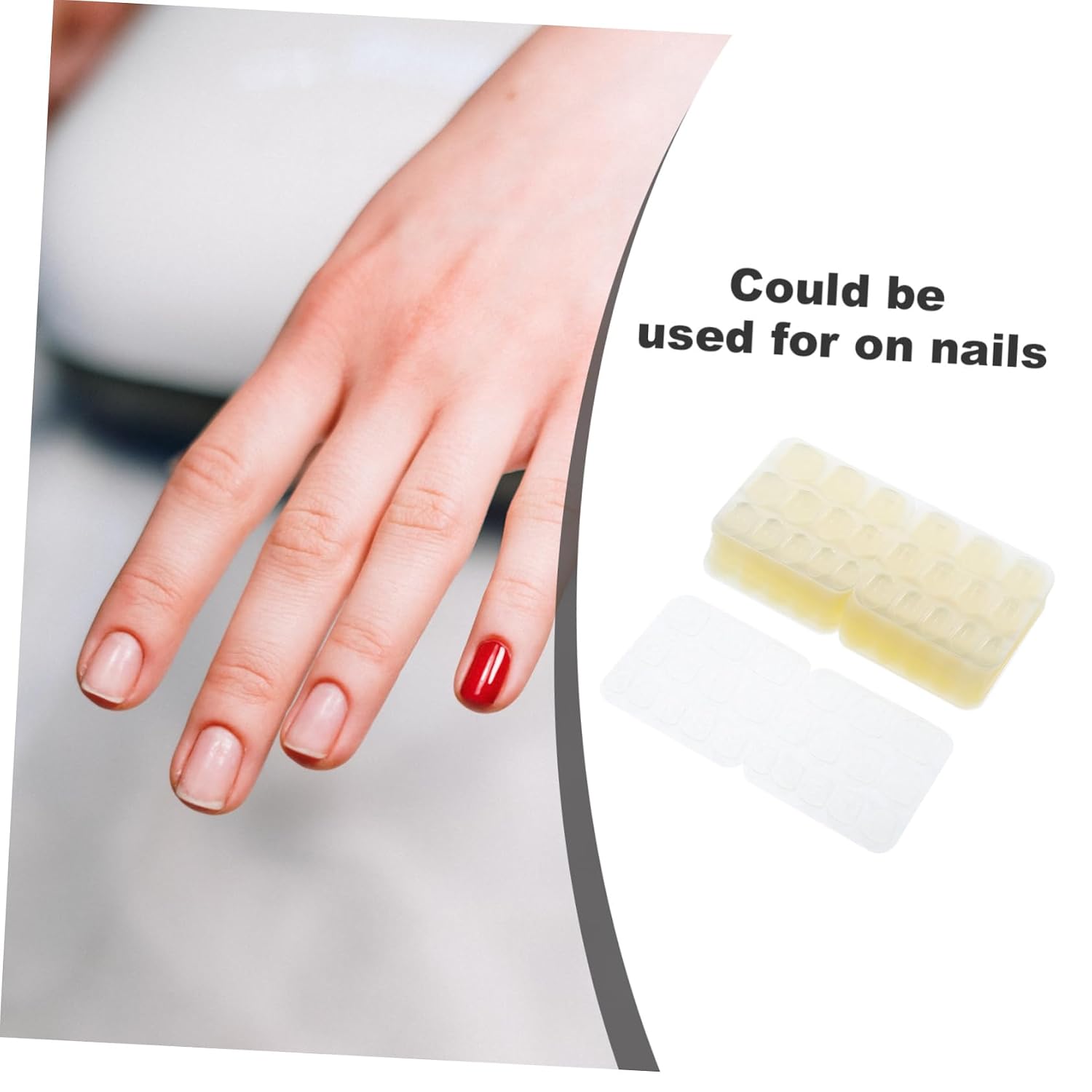 OUNONA 50 Sheets Double Sided Nail Adhesive Tabs Strong Glue for Press Nails for Women and