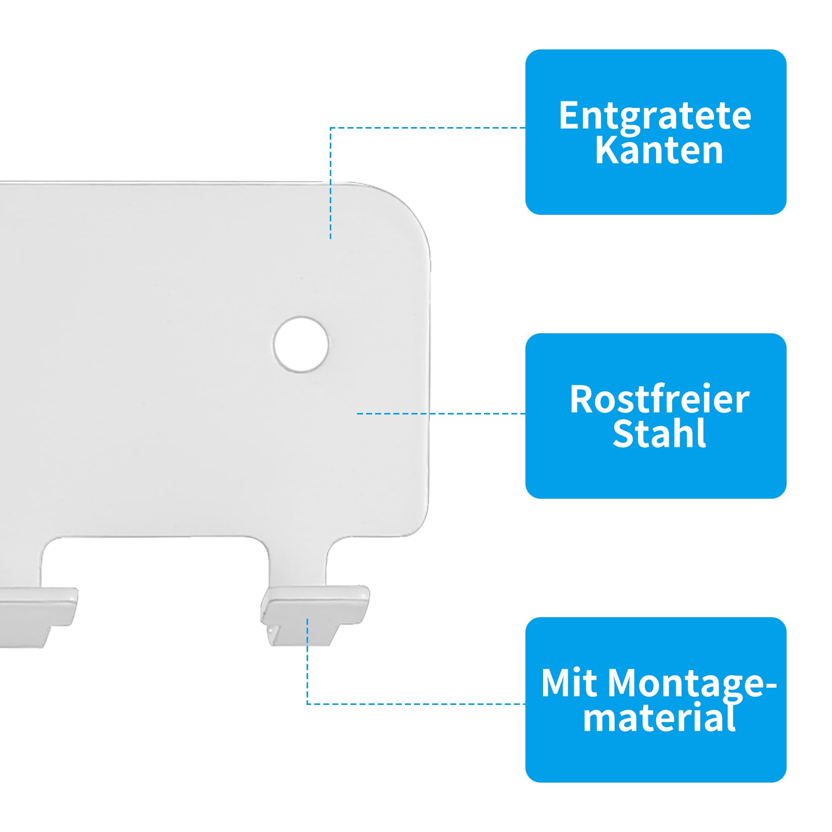 2x Portachiavi Da Parete Con 5 Ganci - Bianco | Organizzatore Chiavi Per Casa E Ufficio - Foto 3
