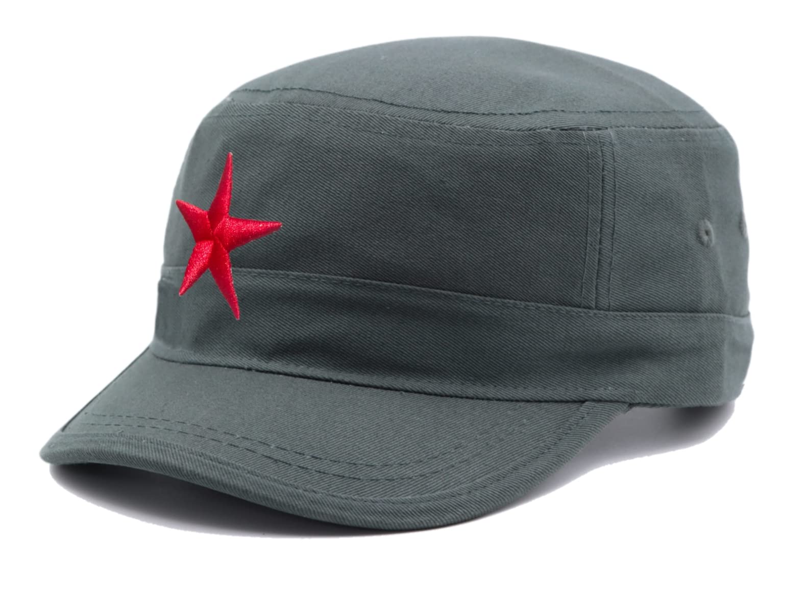Fashionable Solid Color Unisex Fitted Army Military Cadet Cap (Blue) (Light Grey)-image-7