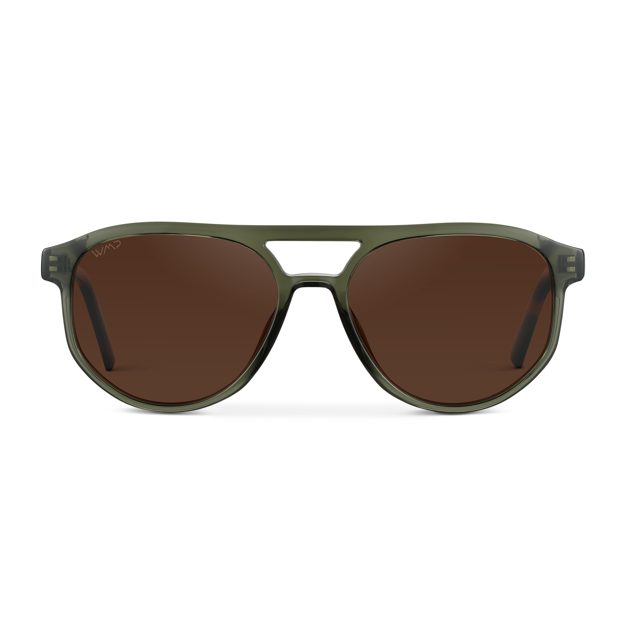 WearMe Pro WMP Eyewear - Sturdy Aviator Sunglasses for Men and Women (Tortoise Sage Frame/Brown Lens)