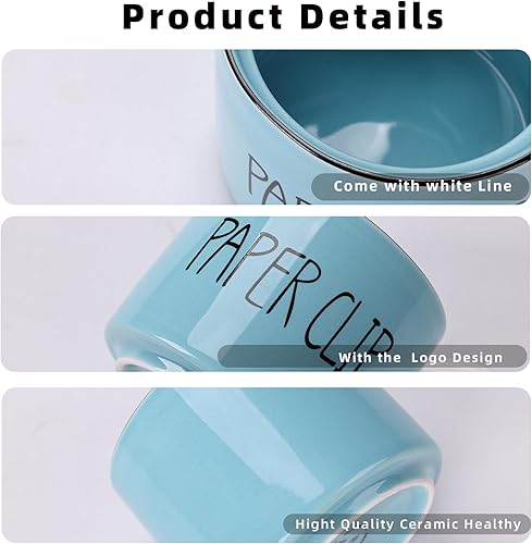 Miniatura 3 de Soporte de clip de papel de cerámica, organizador dispensador de clips de carpeta de granja para escritorio, lindo soporte de alfileres de oficina,