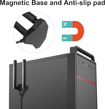 Tri-Band WiFi 6E Antenna 2.4GHz, 5GHz & 6GHz Magnetic Base Antenna for PC Desktop Computer & Gaming Motherboards WiFi Router Bluetooth Card
