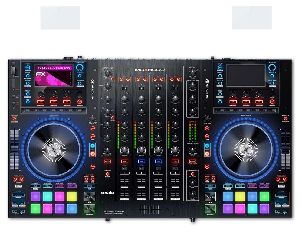 atFoliX Lámina Protectora de plástico Cristal Compatible con Denon DJ MCX8000 Película Vidrio, 9H...