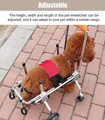 Carrito para perros con problemas de movilidad y soporte ajustable para patas traseras 2