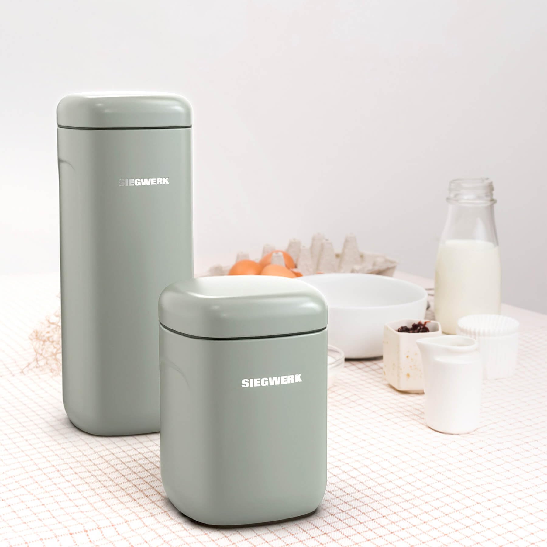 Vorratsdose CUBO XL - 2,55 l - Metall - vielseitig einsetzbar - mit Griffmulden an den Seiten - kombinierbar - grün