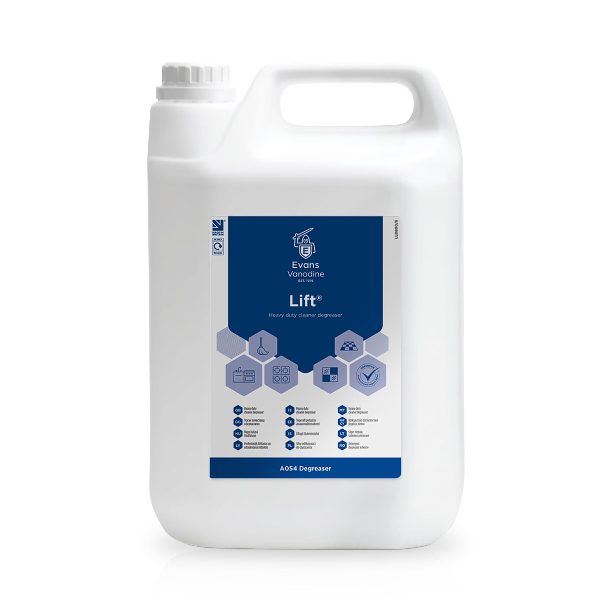 We Can Source It LtdEvans Vanodine Lift Unperfumed Heavy Duty Cleaner & Degreaser - 5Litre Cleaner and Sanitizer
