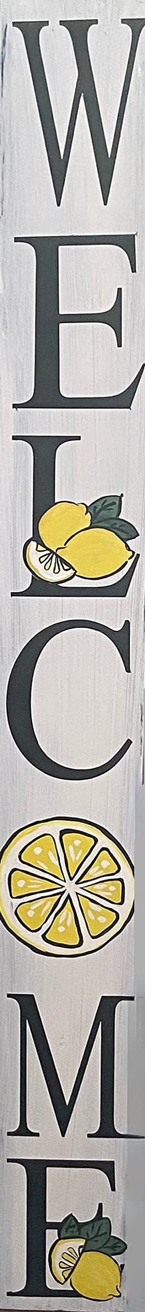 Welcome lemons sign, entryway welcome with lemons, lemon porch leaner, Metal Tin Signs & Sayings Home Decor Farmhouse 4x16 in