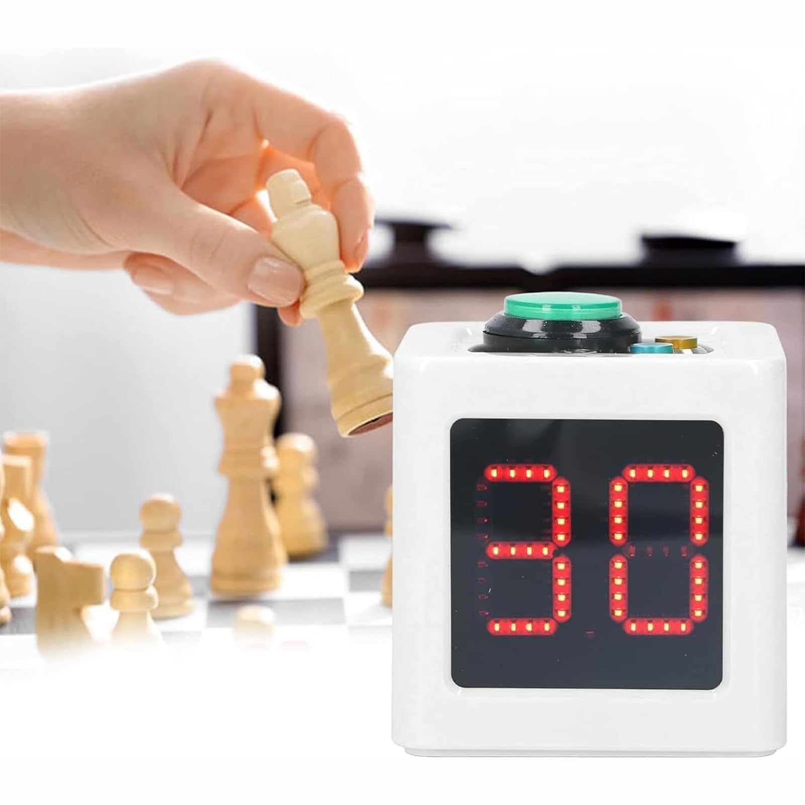 Temporizador de Cubo de Reloj de Carrera LED, Temporizador de Carrera electrónico, con Pantalla de visualización de 1.4 Pulgadas, Brillo Ajustable, para decoración de póquer privada