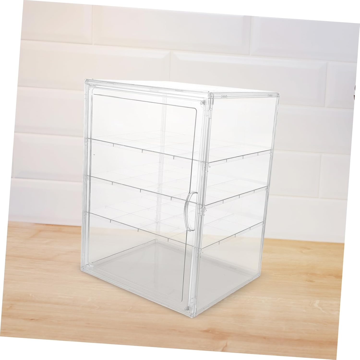 Cabilock Clear Bakery Display Case Adjustable Transparent Pastry Holder with Layers for Cake Bagel Muffin Dust Protection and Freshness Maintenance