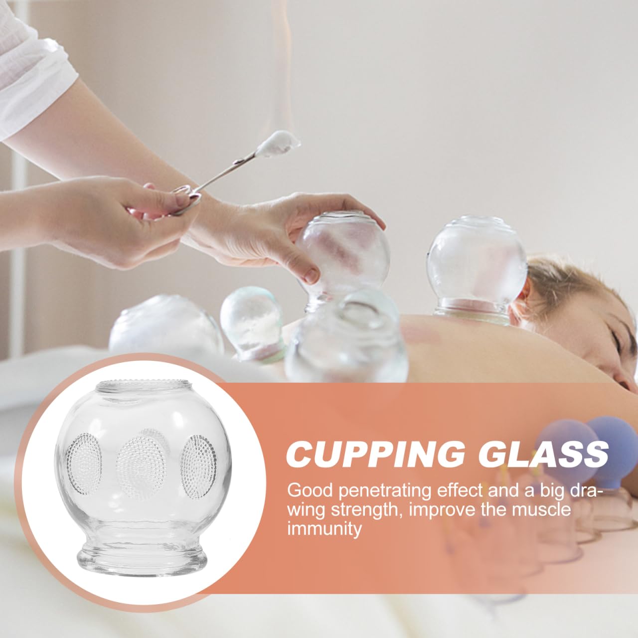 Ensemble De Thérapie Par Ventouses En Verre 6 Pièces Tasses De Massage Sous Vide Pour Stimulation Musculaire Et 2.76 Pouces
