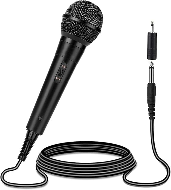 zongshengshop Microphone Professional Cable Dynamic Karaoke Microphone for Singing, Metal Handheld Mic Compatible with Karaoke Machine,Speaker,Amp,Mixer Karaoke Microphone (Color : Black)