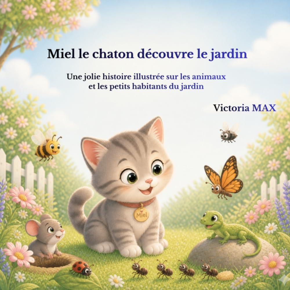 Miel le chaton découvre le jardin: Une jolie histoire illustrée sur les animaux et les petits habitants du jardin