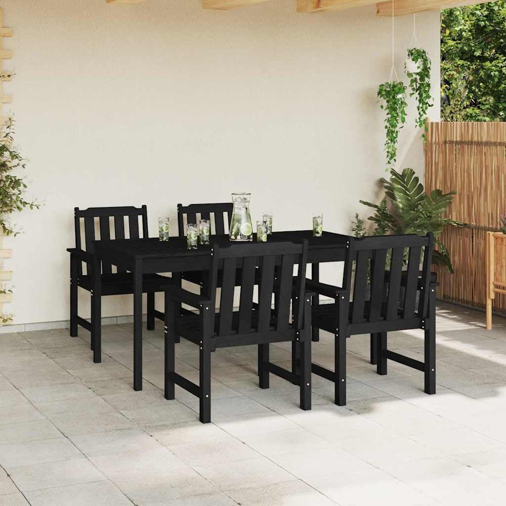 Krzesło Ogrodowe 4 szt Czarny 65,5 x 59 x 88 cm Polietylen Nowoczesny Fotel Tarasowy Wodoodporny Ergonomiczny Design na Zewnątrz