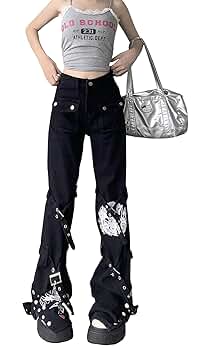 surgery ロングレングスデニム　y2k パンク　archive Amazon | [WANSHIX] デニム ロングパンツ Y2K 地雷系