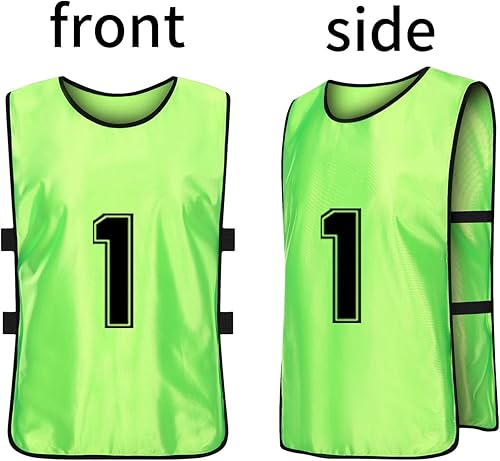 Miniatura 3 de Scrimmage - Chaleco de entrenamiento de equipo deportivo con pinnies reversibles numerados para equipo de fútbol para niños, jóvenes y adultos