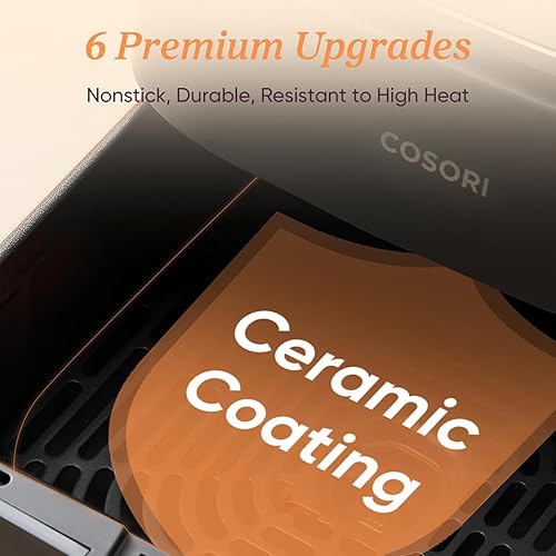 Miniatura 4 de COSORI TurboBlaze - Freidora de aire compacta de 6.0 cuartos de galón que asa, hornea, prueba, 9 funciones, 5 velocidades, cocina rápidamente, 95%