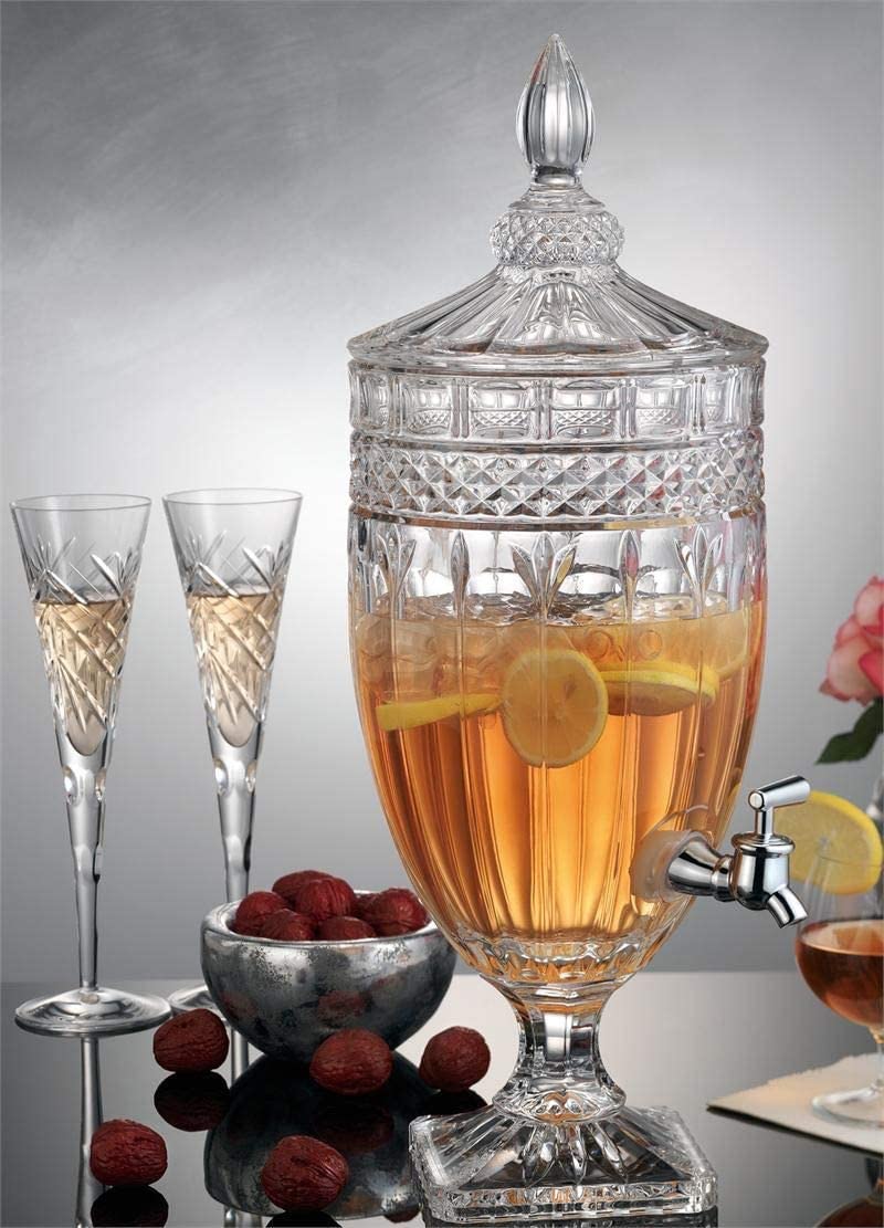 EZALLA 2000ML Mason Jar Beverage Drink Dispenser 2 Litre Glass Pitcher with tap/Spigot and Steel lid Detox, Perfect for Juices, Mocktails and More, Food Grade, Dishwasher Safe (2 Litre) 3
