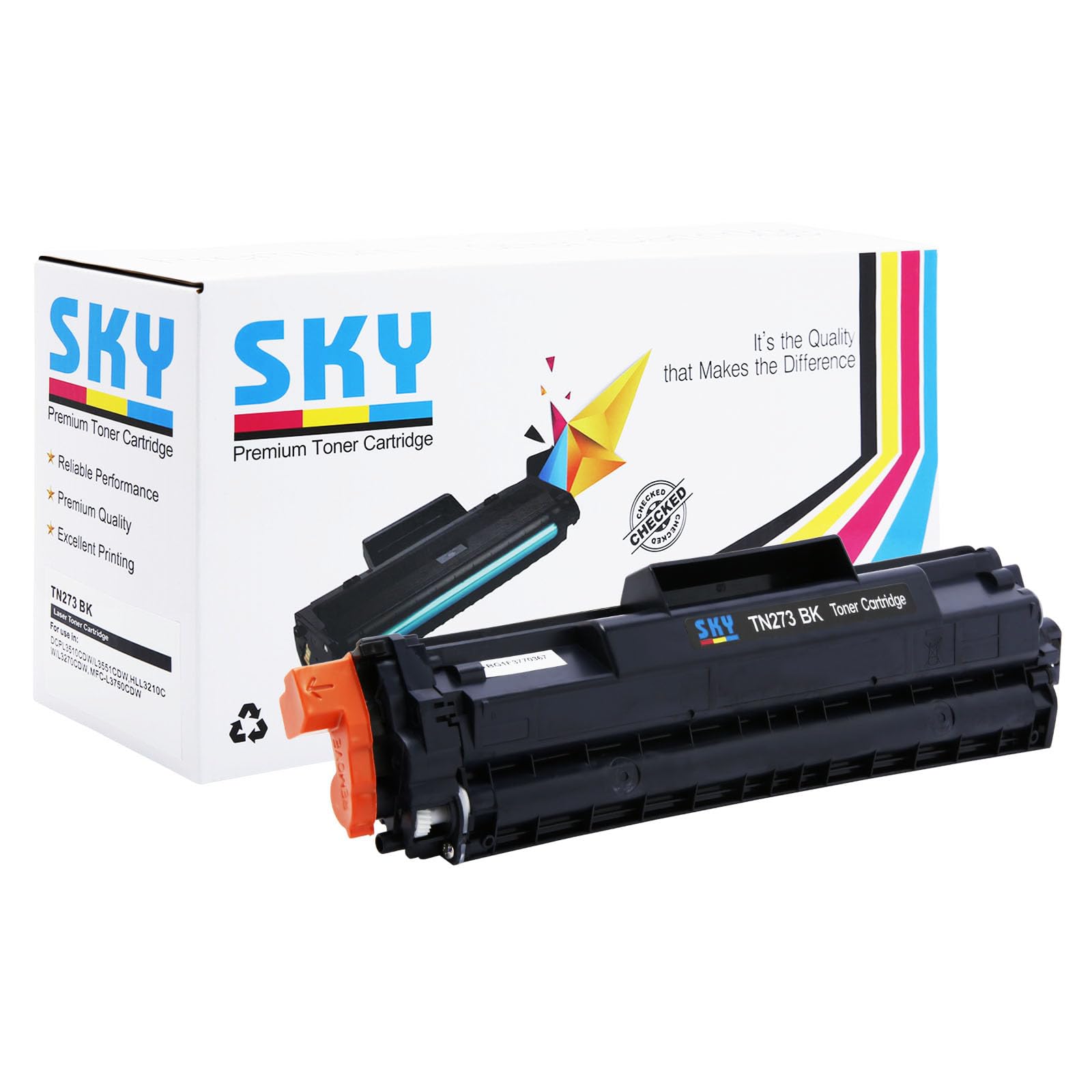 SKY TN273 compatible Toner Cartridge for Brother MFC-L3750CDW DCP-L3510CDW DCP-L3551CDW HL-L3210CW and HL-L3270CDW Printers (Black)