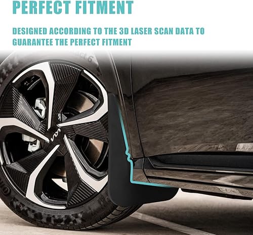 Miniatura 5 de BestEvMod Accesorios para guardabarros EV6 GT, guardabarros de protección contra salpicaduras (juego de cuatro) sin necesidad de taladrar agujeros