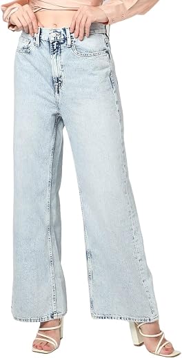 Gap Women Relaxed Fit High Rise Mid Washed Jeans