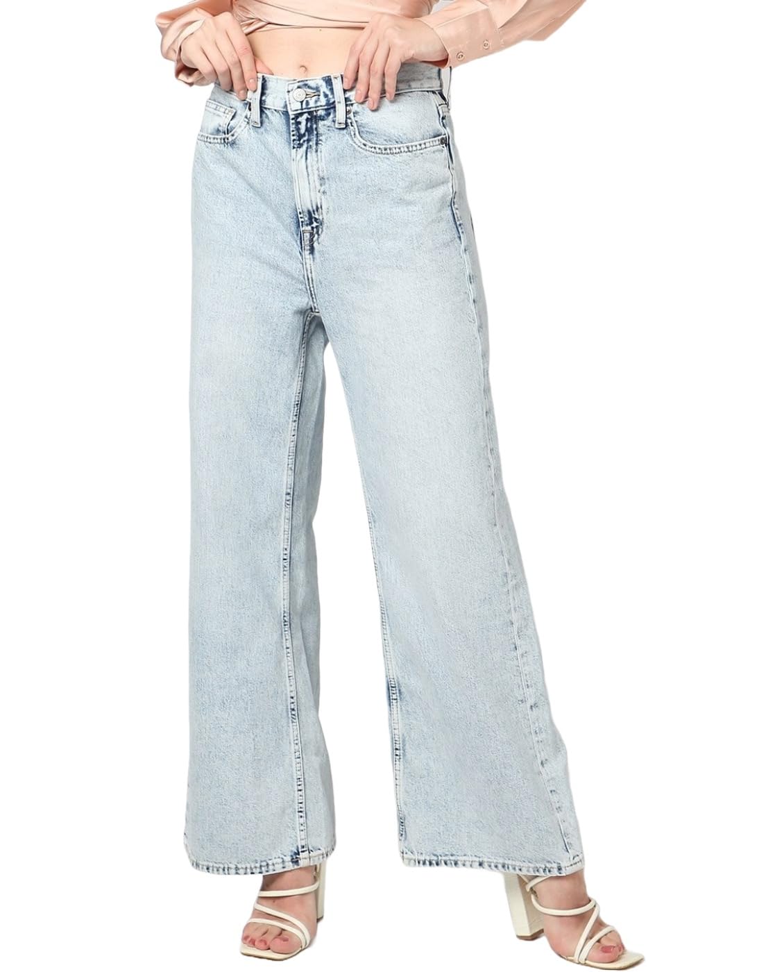 Gap Women Relaxed Fit High Rise Mid Washed Jeans