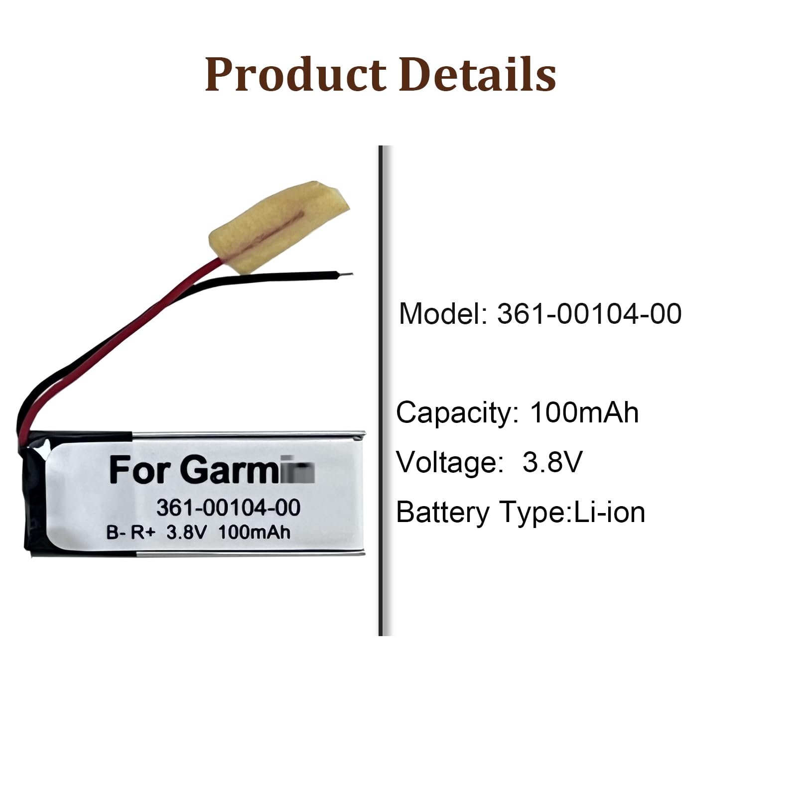 Batteria di ricambio 361-00104-20 361-00104-00 compatibile con Gar-min Forerunner 45 Swim2 Smartwatch
