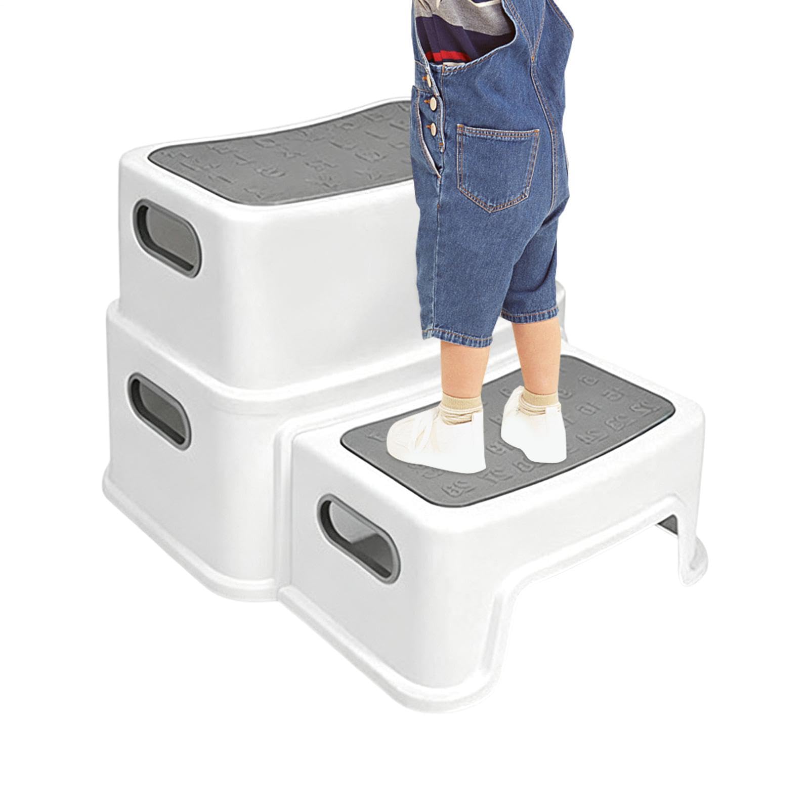Taburete de baño para caca con revestimiento antideslizante para aumentar | Taburete de baño desmontable con aumento de altura para ducha familiar, tocador, mesita de noche, bañera, cocina, niños