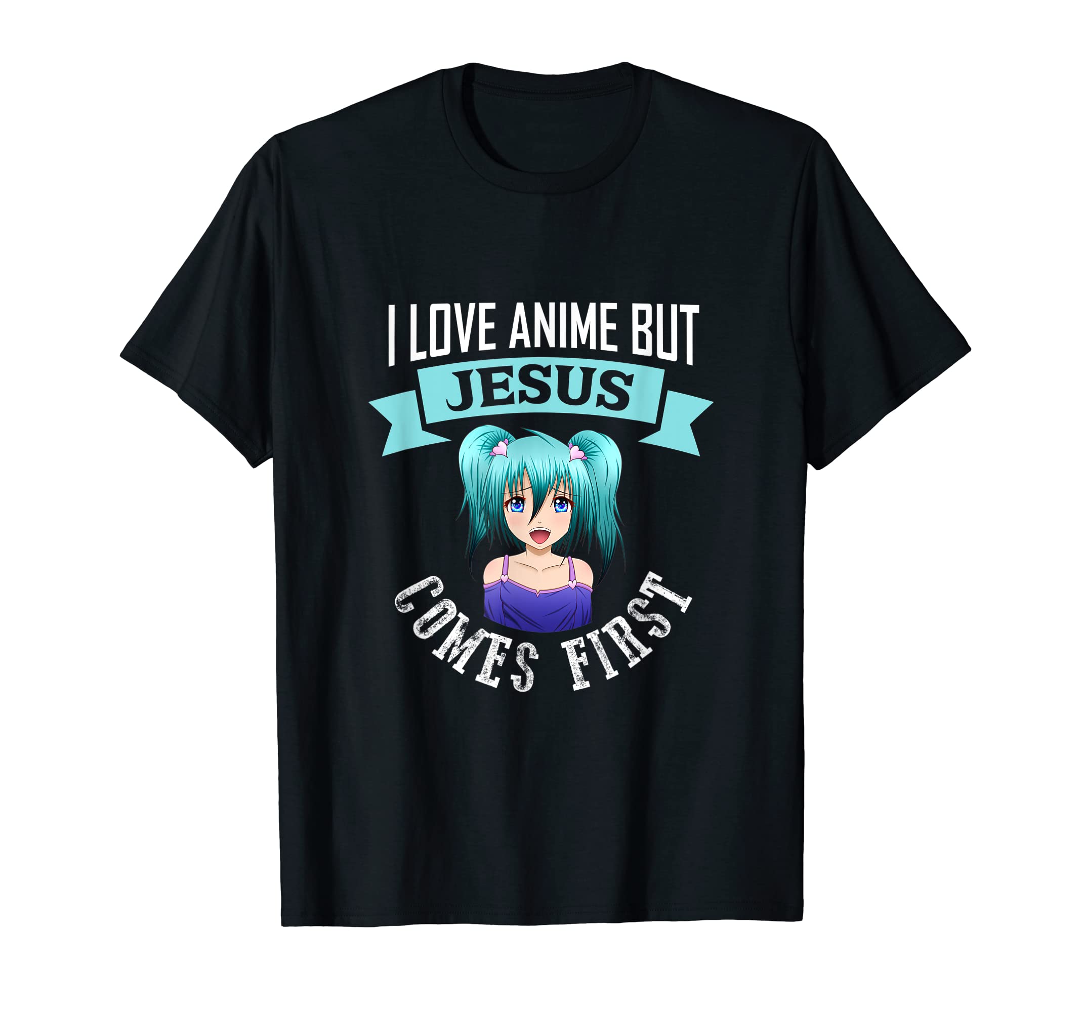 I Love Anime But Jesus Comes First - DesignsI Love Anime But Jesus Comes First - Christian Japan Aquatic T-Shirt