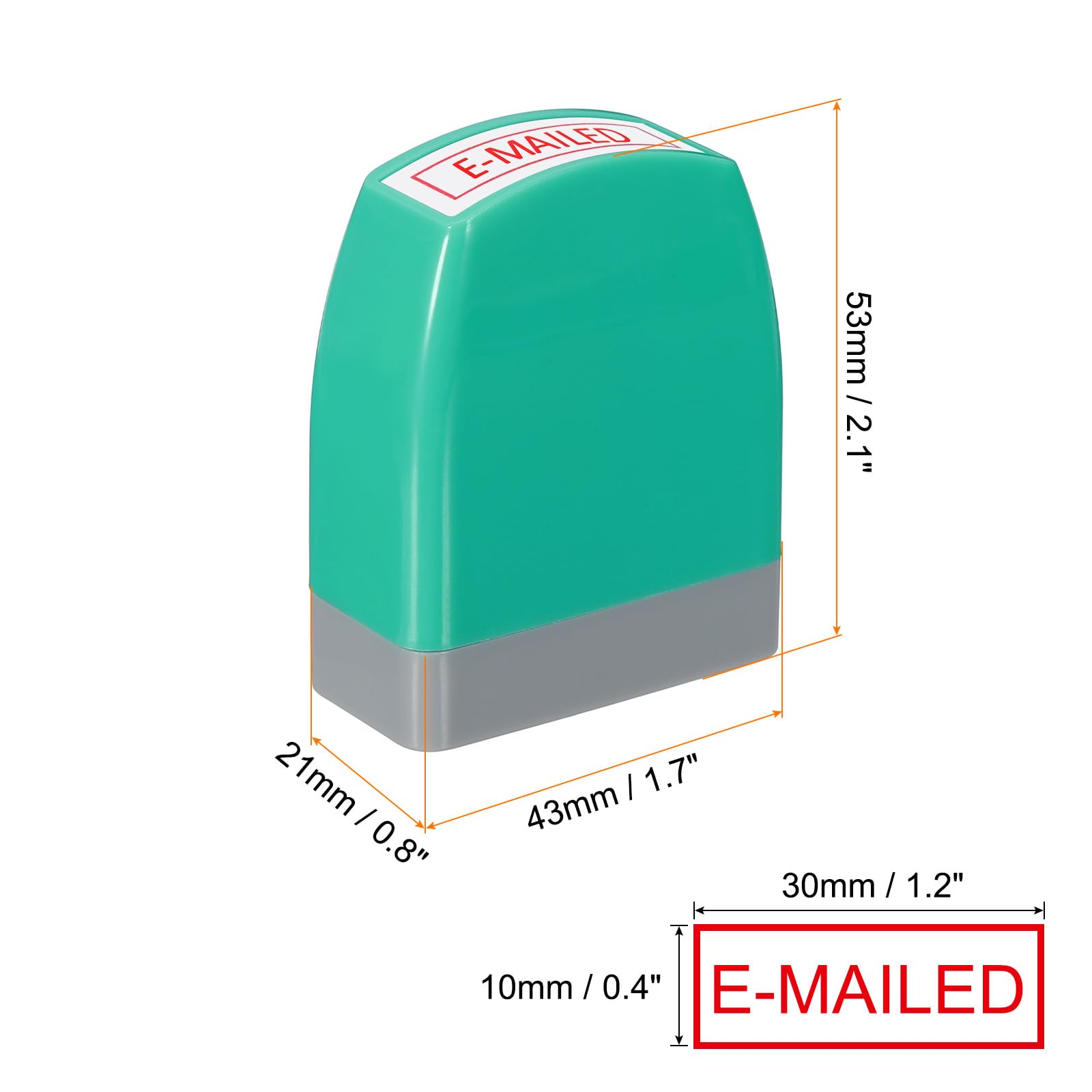PATIKIL E-mailed Notice Stamp Self Inking, Red Ink Refillable Office Business Stamp Pre Inked Stamper, Green - Image 2